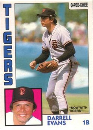 1984 O-Pee-Chee Baseball Cards 325     Darrell Evans#{Now with Tigers